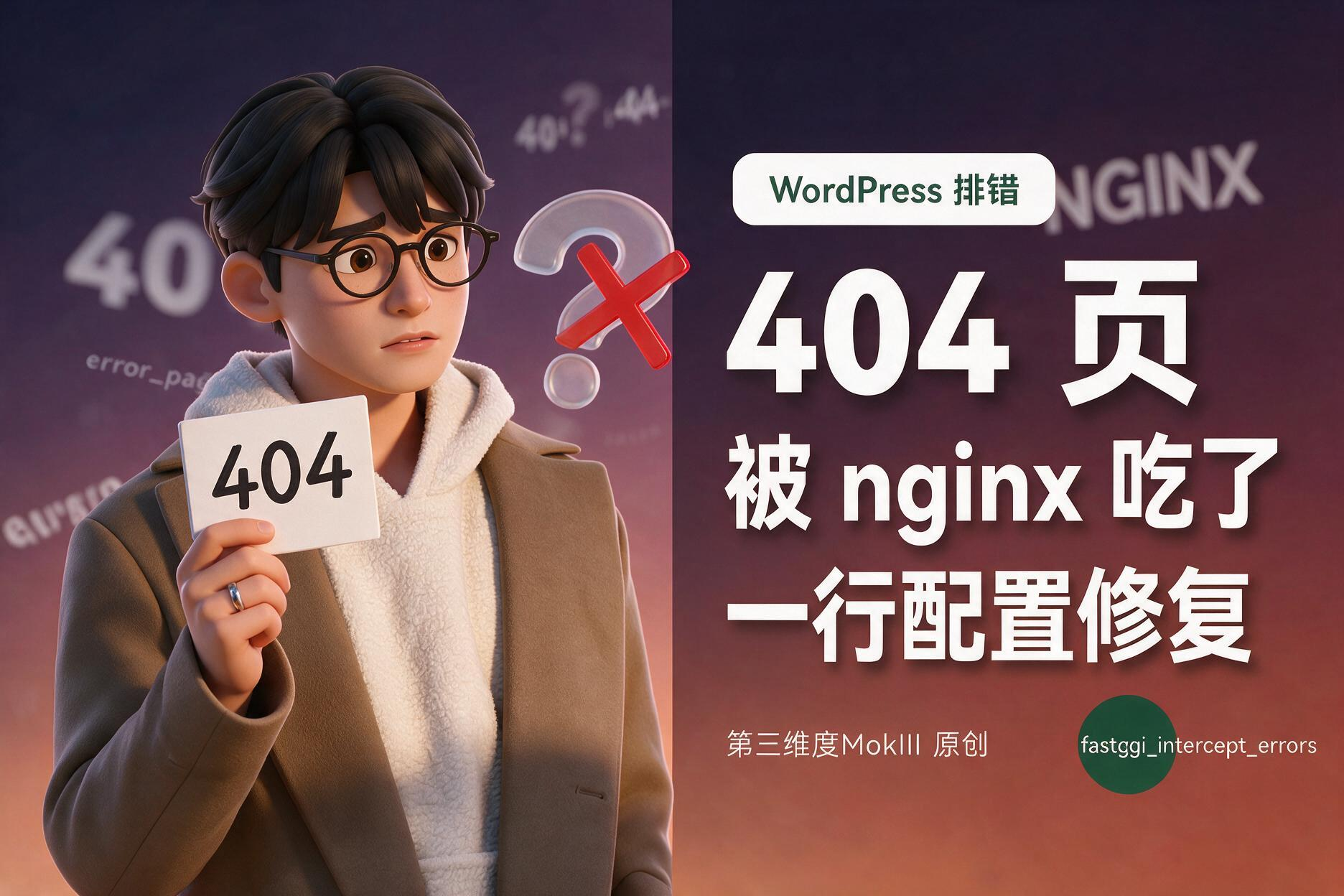主题的 404 页被 nginx 吃掉了：fastcgi_intercept_errors 的坑-第三维度MokIII