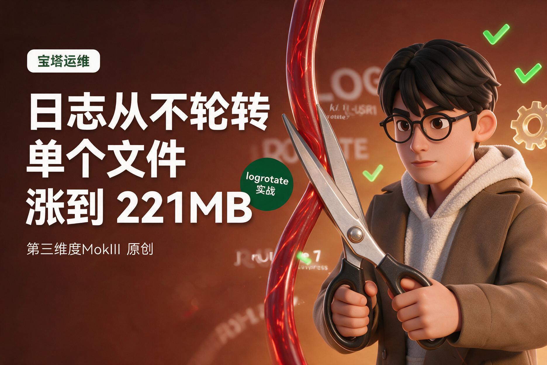 宝塔日志从不轮转:单个访问日志涨到 221MB-第三维度MokIII