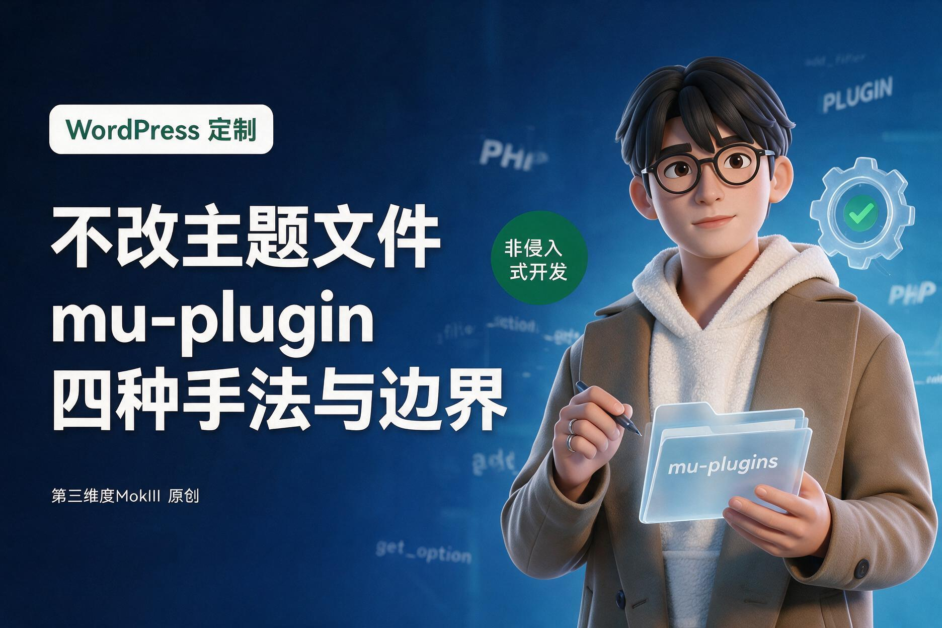 不改主题文件做定制:mu-plugin 的四种手法与边界-第三维度MokIII