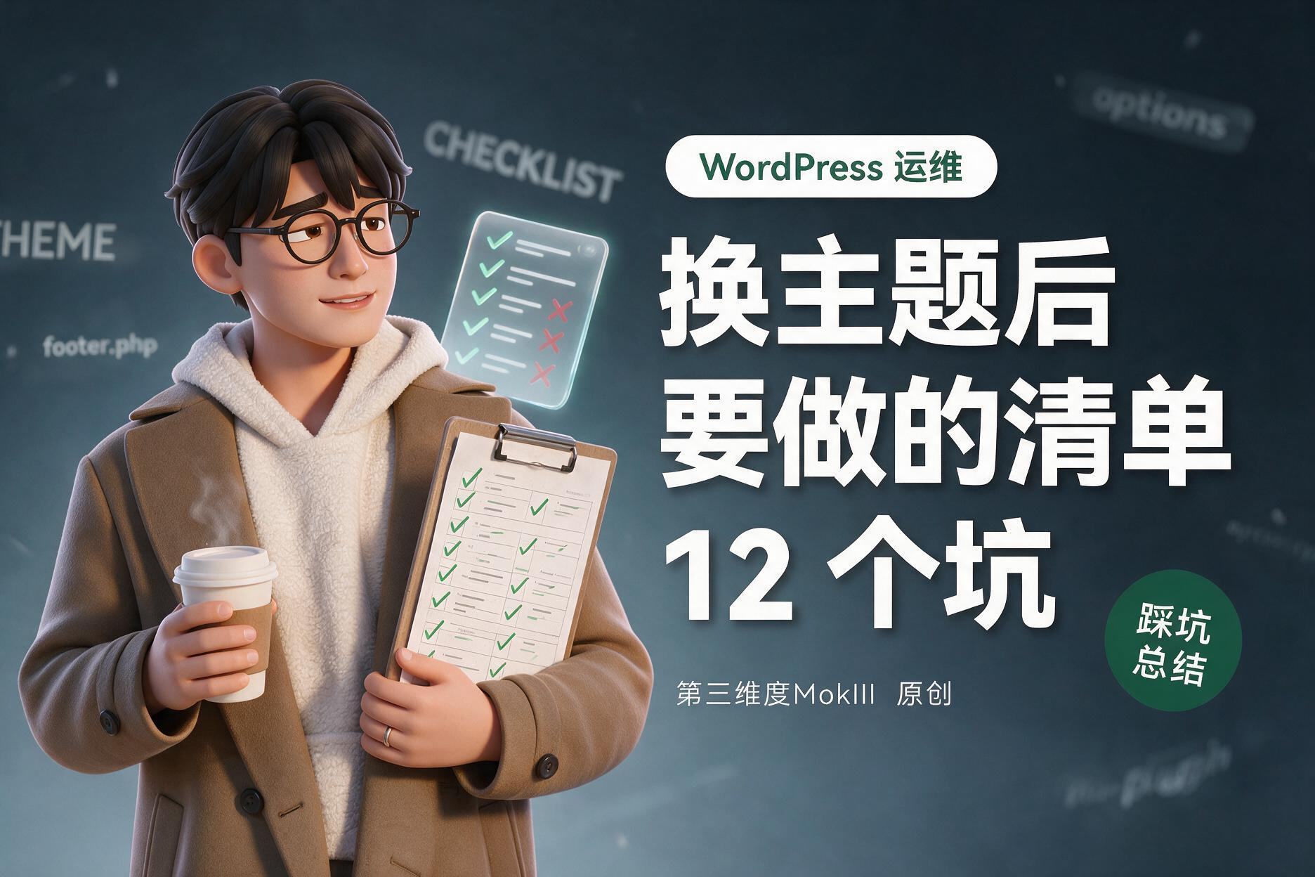 WordPress 换主题后要做的清单:我踩过的 12 个坑-第三维度MokIII