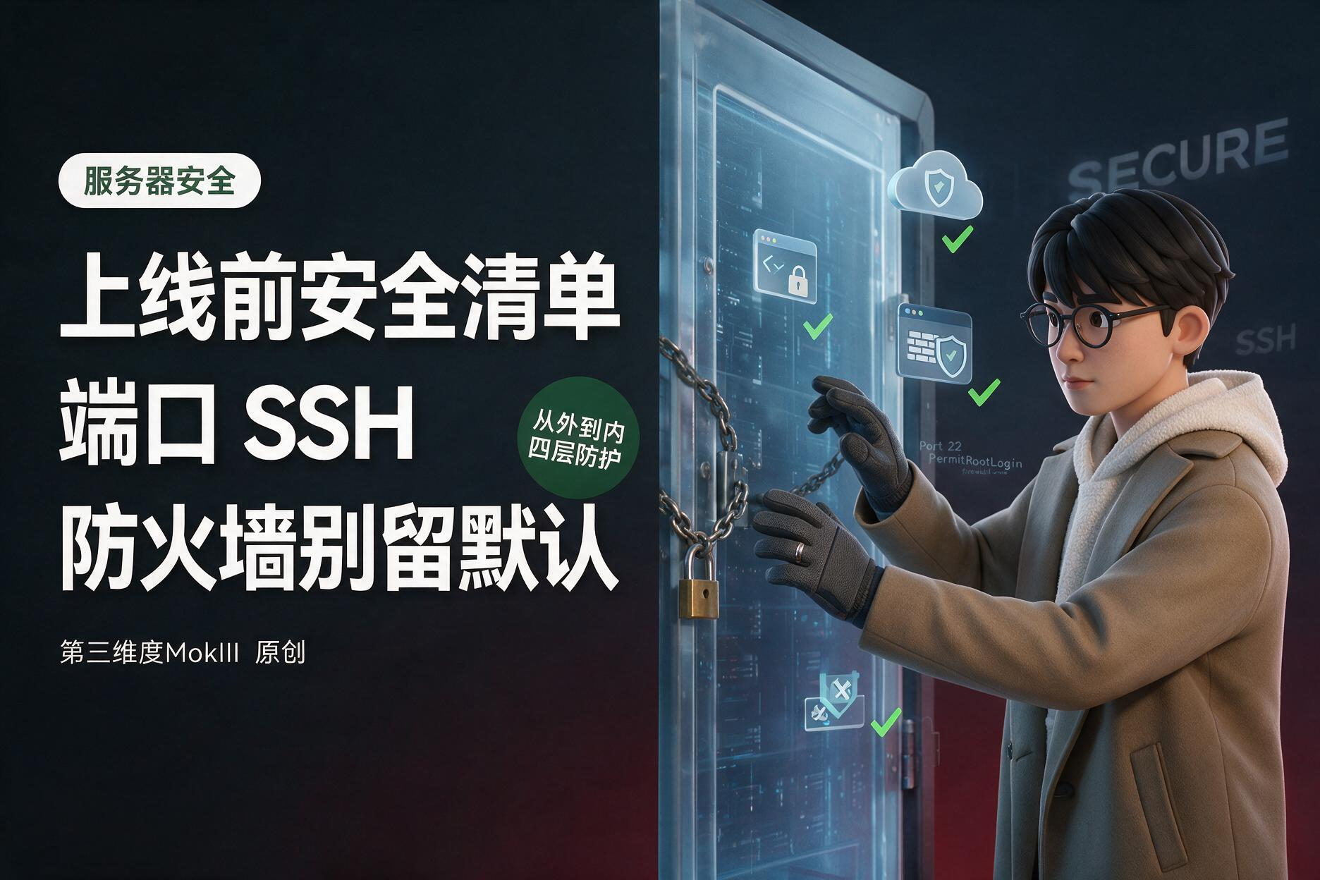 云服务器上线前的安全清单:端口、SSH、防火墙别留默认-第三维度MokIII
