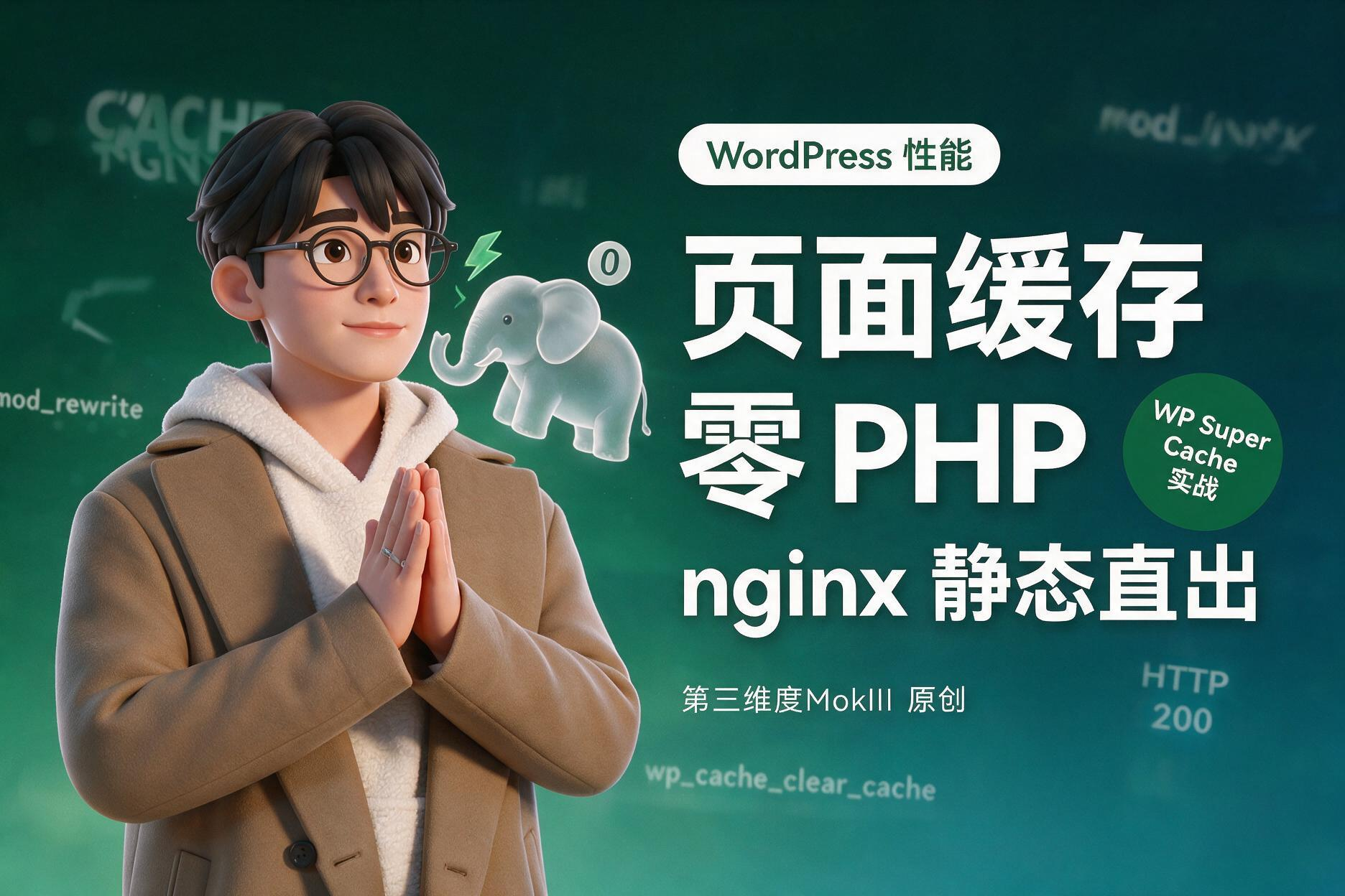 WordPress 页面缓存零 PHP:WP Super Cache + nginx 静态直出-第三维度MokIII