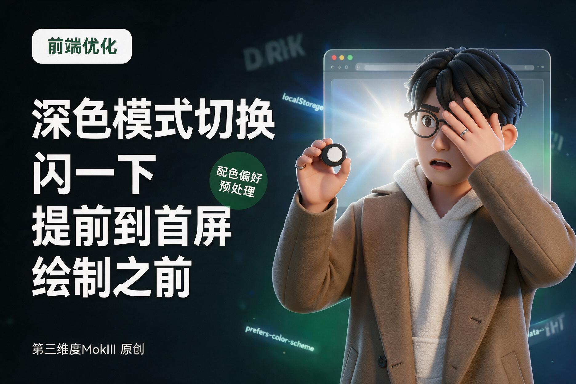 深色模式切换会闪一下?把配色偏好提前到首屏绘制之前-第三维度MokIII