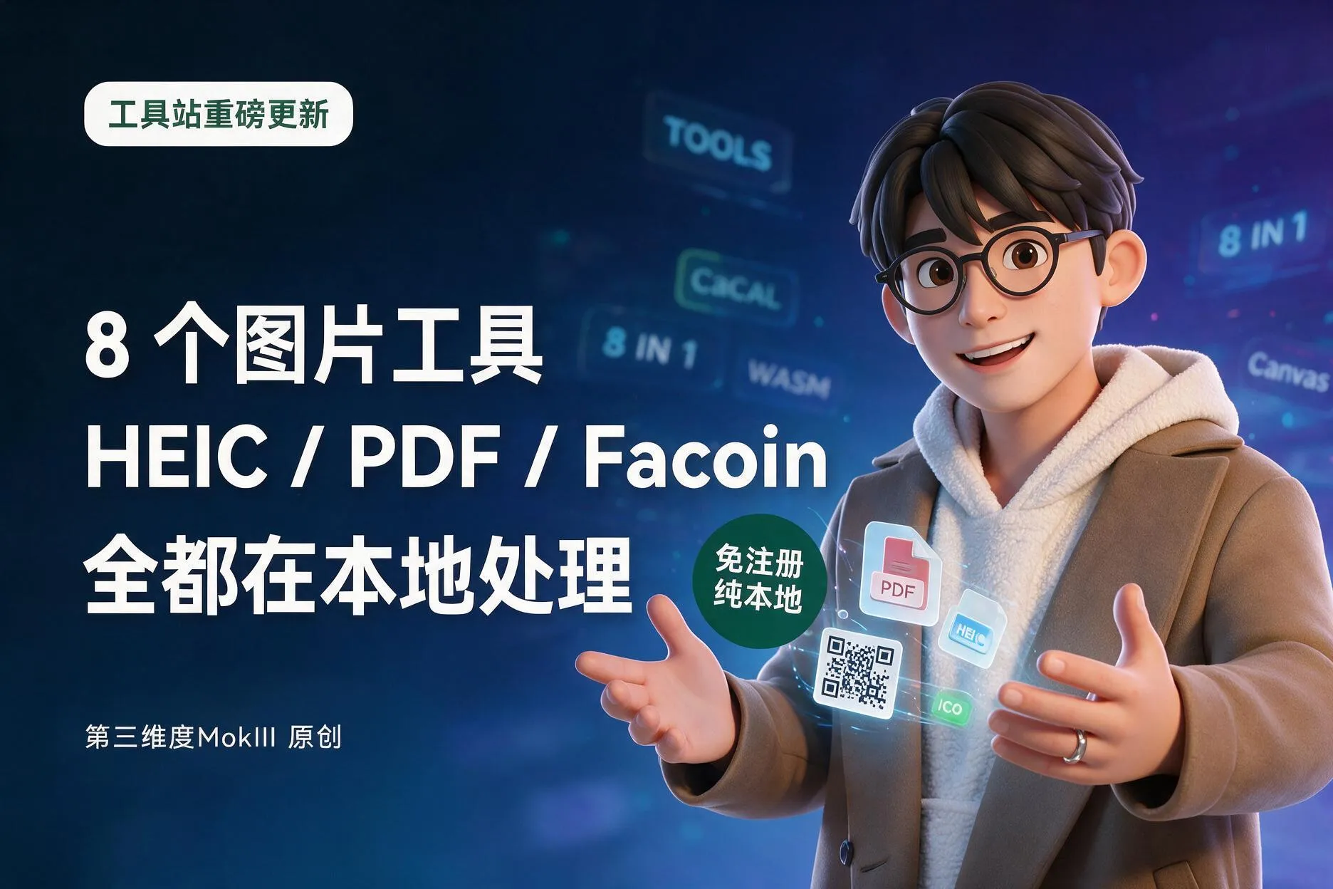 工具站更新:8 个本地图片工具,HEIC、PDF、Favicon 都补上了-第三维度MokIII